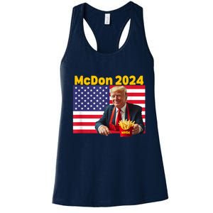 Mcdon 2024 Funny Donald Trump French Fry Cooking Fries Women's Racerback Tank