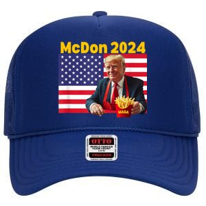 Mcdon 2024 Funny Donald Trump French Fry Cooking Fries High Crown Mesh Back Trucker Hat