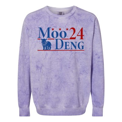 Moodeng 24 Funny Baby Pygmy Hippo Cute Moo Deng 2024 Gift Colorblast Crewneck Sweatshirt