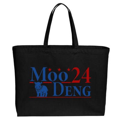 Moodeng 24 Funny Baby Pygmy Hippo Cute Moo Deng 2024 Gift Cotton Canvas Jumbo Tote