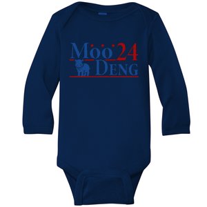 Moodeng 24 Funny Baby Pygmy Hippo Cute Moo Deng 2024 Gift Baby Long Sleeve Bodysuit