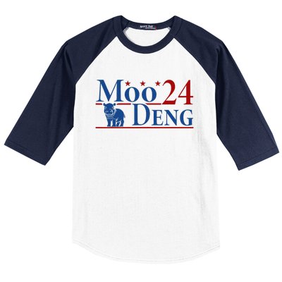 Moodeng 24 Funny Baby Pygmy Hippo Cute Moo Deng 2024 Gift Baseball Sleeve Shirt