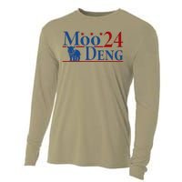 Moodeng 24 Funny Baby Pygmy Hippo Cute Moo Deng 2024 Gift Cooling Performance Long Sleeve Crew