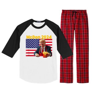 Mcdon 2024 Funny Donald Trump French Fry Cooking Fries Raglan Sleeve Pajama Set