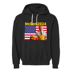 Mcdon 2024 Funny Donald Trump French Fry Cooking Fries Garment-Dyed Fleece Hoodie