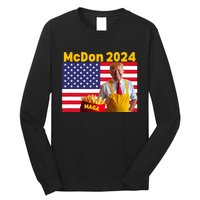 Mcdon 2024 Funny Donald Trump French Fry Cooking Fries Long Sleeve Shirt