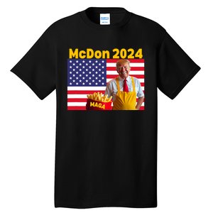 Mcdon 2024 Funny Donald Trump French Fry Cooking Fries Tall T-Shirt