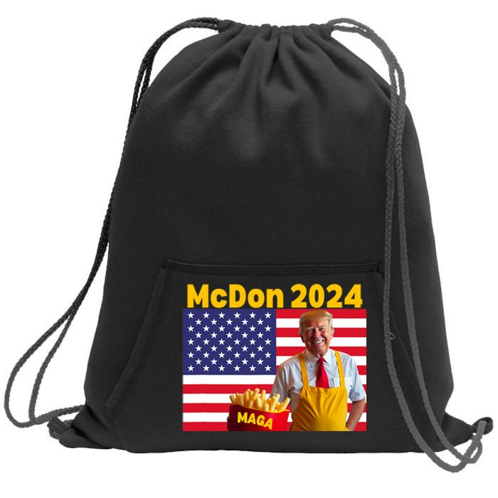 Mcdon 2024 Funny Donald Trump French Fry Cooking Fries Sweatshirt Cinch Pack Bag