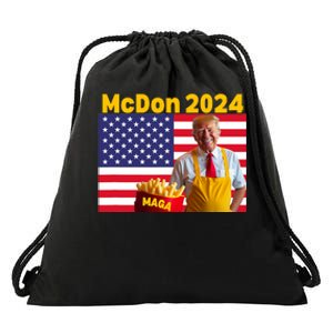 Mcdon 2024 Funny Donald Trump French Fry Cooking Fries Drawstring Bag