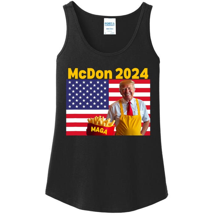 Mcdon 2024 Funny Donald Trump French Fry Cooking Fries Ladies Essential Tank