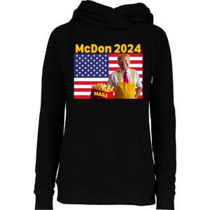 Mcdon 2024 Funny Donald Trump French Fry Cooking Fries Womens Funnel Neck Pullover Hood