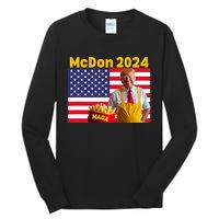 Mcdon 2024 Funny Donald Trump French Fry Cooking Fries Tall Long Sleeve T-Shirt