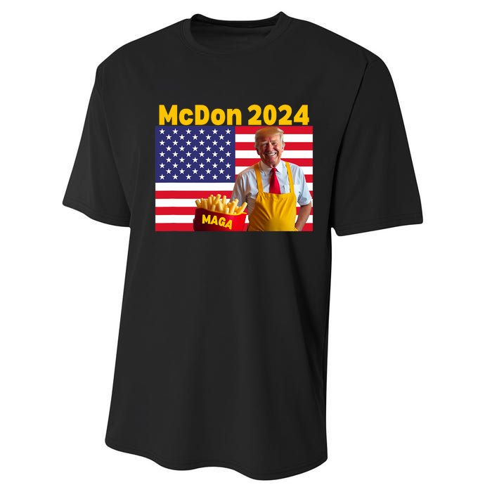 Mcdon 2024 Funny Donald Trump French Fry Cooking Fries Performance Sprint T-Shirt