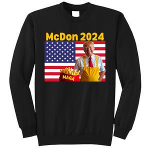 Mcdon 2024 Funny Donald Trump French Fry Cooking Fries Tall Sweatshirt