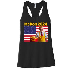 Mcdon 2024 Funny Donald Trump French Fry Cooking Fries Women's Racerback Tank