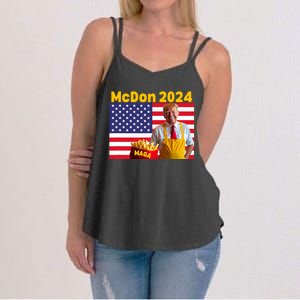 Mcdon 2024 Funny Donald Trump French Fry Cooking Fries Women's Strappy Tank