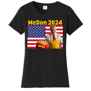 Mcdon 2024 Funny Donald Trump French Fry Cooking Fries Women's T-Shirt