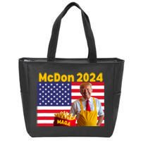 Mcdon 2024 Funny Donald Trump French Fry Cooking Fries Zip Tote Bag