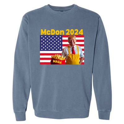 Mcdon 2024 Funny Donald Trump French Fry Cooking Fries Garment-Dyed Sweatshirt