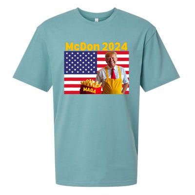 Mcdon 2024 Funny Donald Trump French Fry Cooking Fries Sueded Cloud Jersey T-Shirt