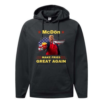 Mcdon 2024 Funny Donald Trump French Fry Cooking Friesff Performance Fleece Hoodie