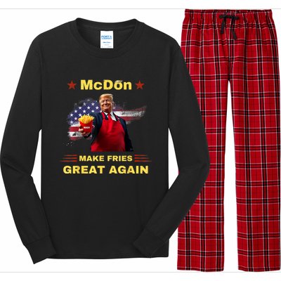 Mcdon 2024 Funny Donald Trump French Fry Cooking Friesff Long Sleeve Pajama Set