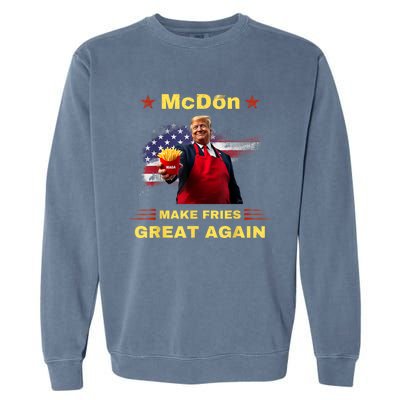 Mcdon 2024 Funny Donald Trump French Fry Cooking Friesff Garment-Dyed Sweatshirt