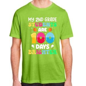 My 2nd Grade Students Are 100 Days Brighter 100 Days Of Gift Adult ChromaSoft Performance T-Shirt