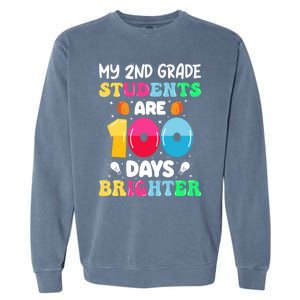 My 2nd Grade Students Are 100 Days Brighter 100 Days Of Gift Garment-Dyed Sweatshirt