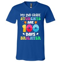 My 2nd Grade Students Are 100 Days Brighter 100 Days Of Gift V-Neck T-Shirt