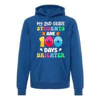 My 2nd Grade Students Are 100 Days Brighter 100 Days Of Gift Premium Hoodie