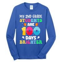 My 2nd Grade Students Are 100 Days Brighter 100 Days Of Gift Tall Long Sleeve T-Shirt