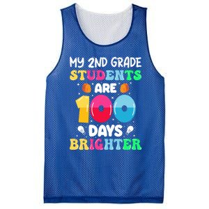 My 2nd Grade Students Are 100 Days Brighter 100 Days Of Gift Mesh Reversible Basketball Jersey Tank