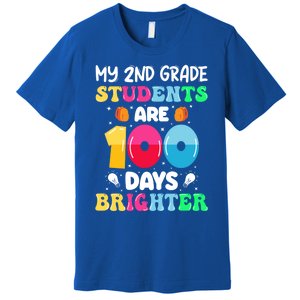 My 2nd Grade Students Are 100 Days Brighter 100 Days Of Gift Premium T-Shirt