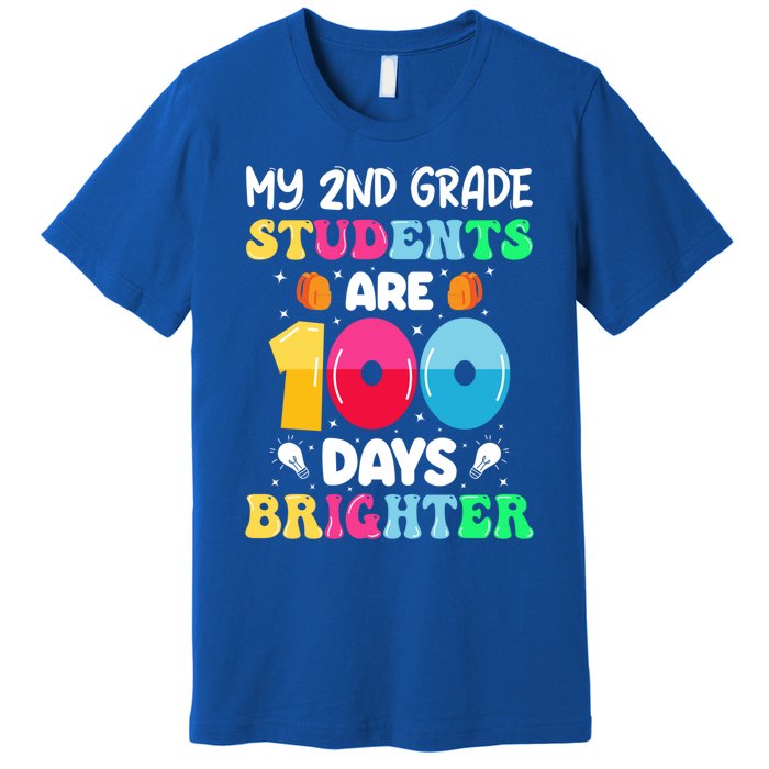 My 2nd Grade Students Are 100 Days Brighter 100 Days Of Gift Premium T-Shirt