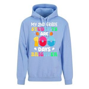 My 2nd Grade Students Are 100 Days Brighter 100 Days Of Gift Unisex Surf Hoodie