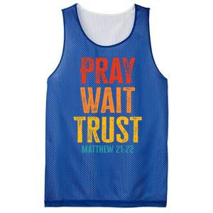 Matthew 21:22 Great Gift Pray Wait Trust Sunset Colors Gift Mesh Reversible Basketball Jersey Tank