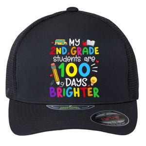 My 2nd Grade Students Are 100 Days Brighter 100th Day School Gift Flexfit Unipanel Trucker Cap