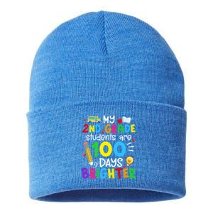 My 2nd Grade Students Are 100 Days Brighter 100th Day School Gift Sustainable Knit Beanie