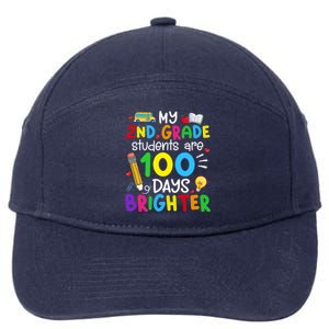 My 2nd Grade Students Are 100 Days Brighter 100th Day School Gift 7-Panel Snapback Hat