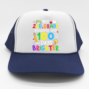 My 2nd Grade Students Are 100 Days Brighter 100th Day School Gift Trucker Hat