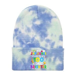 My 2nd Grade Students Are 100 Days Brighter 100th Day School Gift Tie Dye 12in Knit Beanie