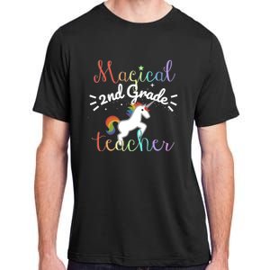 Magical 2Nd Grade Teacher Rainbow Unicorn Second Grade Gift Adult ChromaSoft Performance T-Shirt