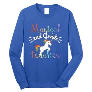 Magical 2Nd Grade Teacher Rainbow Unicorn Second Grade Gift Long Sleeve Shirt