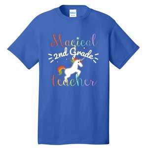 Magical 2Nd Grade Teacher Rainbow Unicorn Second Grade Gift Tall T-Shirt