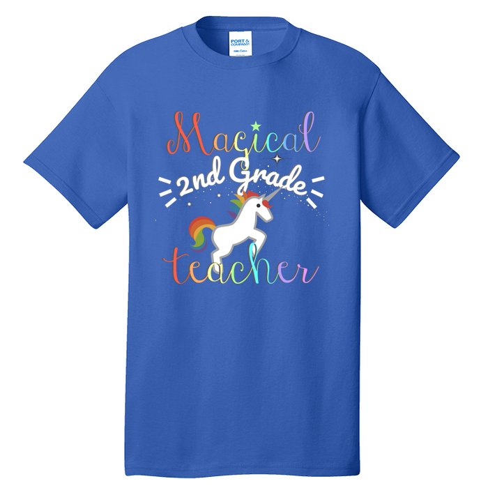 Magical 2Nd Grade Teacher Rainbow Unicorn Second Grade Gift Tall T-Shirt