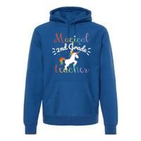 Magical 2Nd Grade Teacher Rainbow Unicorn Second Grade Gift Premium Hoodie