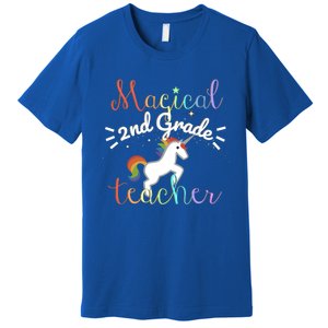 Magical 2Nd Grade Teacher Rainbow Unicorn Second Grade Gift Premium T-Shirt