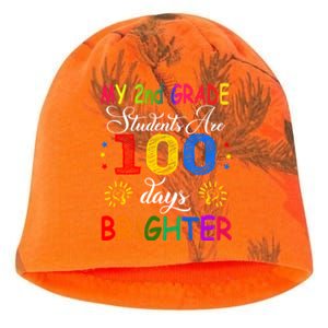 My 2nd Grade Students Are 100 Days Brighter Funny Gift Teachers Gift Kati - Camo Knit Beanie