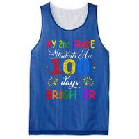 My 2nd Grade Students Are 100 Days Brighter Funny Gift Teachers Gift Mesh Reversible Basketball Jersey Tank